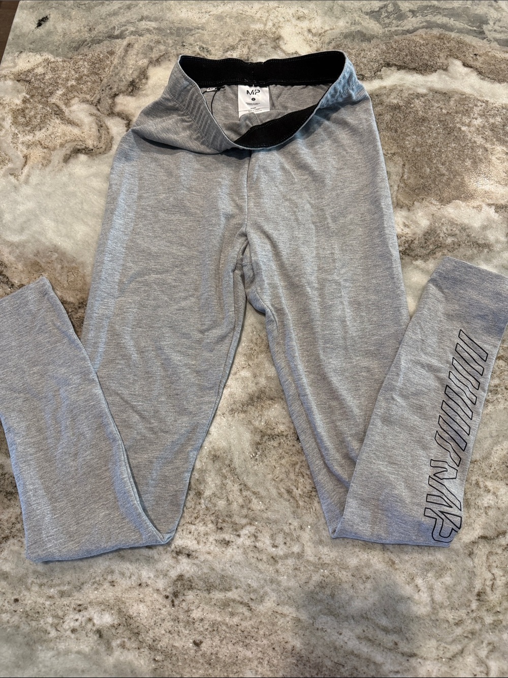 Women’s ' Gray Athletic Leggings with Side Logo